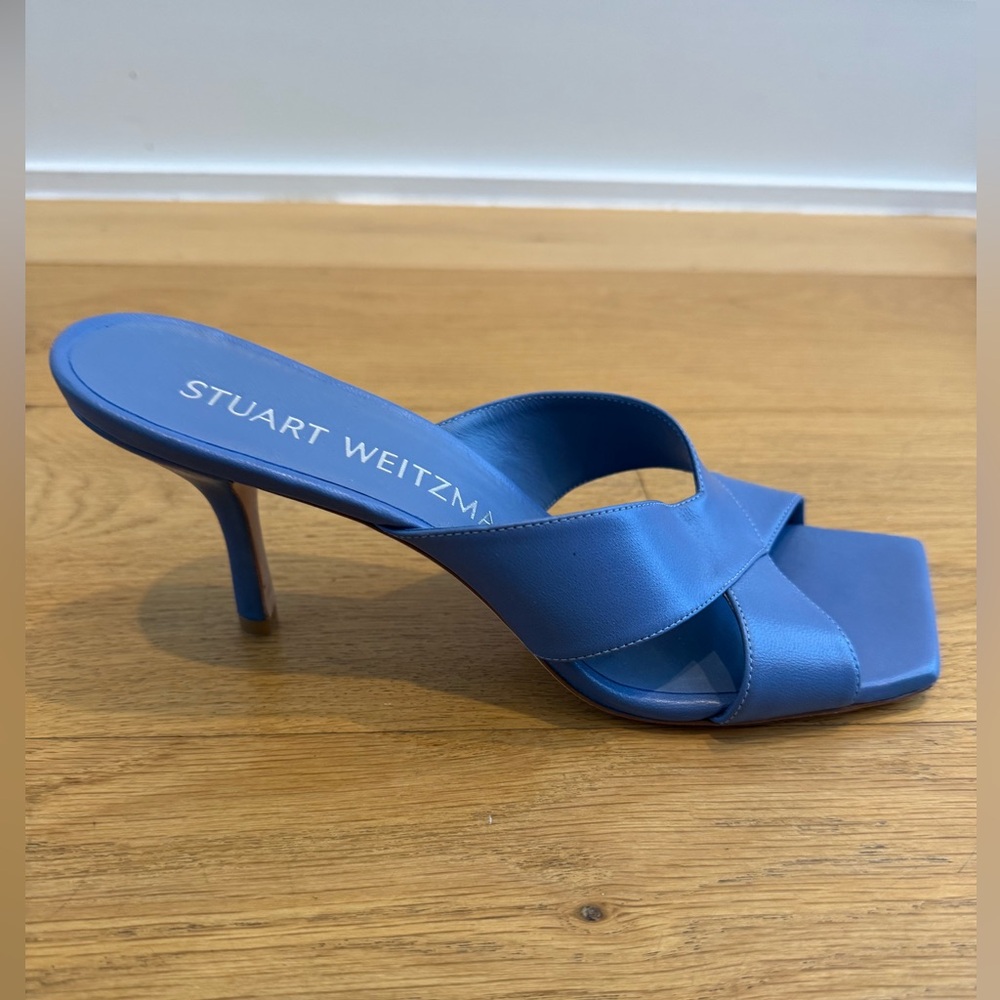 Stuart Weitzman Carmen Sandal in Blue Steel - Picture 4 of 6